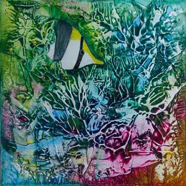 Le Jardin de corail 1, peinture de Patrick Letor &agrave; La Frette sur Seine 95